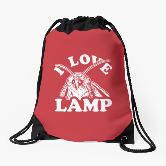 Discover I Love Lamp Moth Drawstring Bags