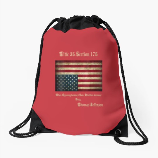 Discover American Flag Distress Upside Down Thomas Jefferson Patriot Drawstring Bags