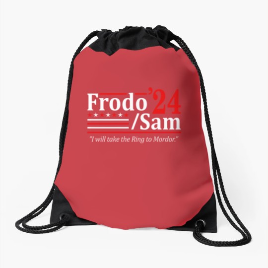 Discover FRODO and SAM 2024 Election - funny elect scifi hobbits drawrfs Unisex Drawstring Bags