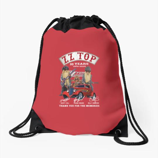 Discover ZZ Top 55 Years Thank You Drawstring Bags