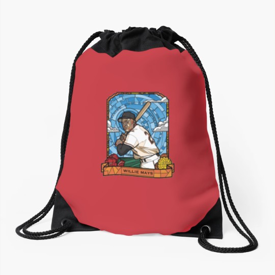 Discover WILLIE MAYS STAINED GLASS - Willie Mays - Drawstring Bags