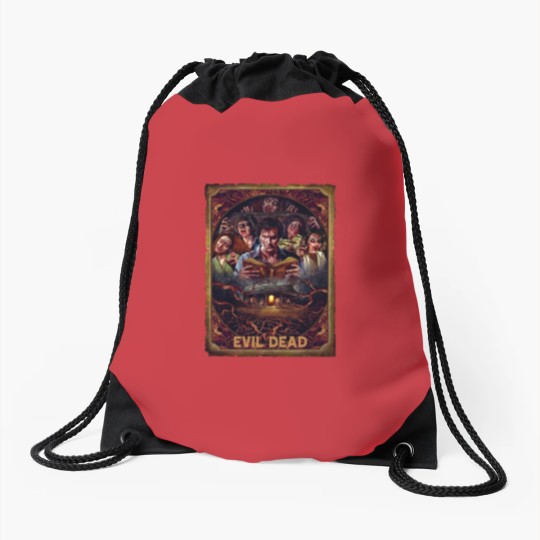 Discover Movie Art, Evil Dead Necronomicon by Peter Panyis, Black Cotton Mens Drawstring Bags