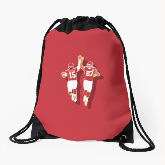 Discover Mahomes and Travis kelce teammate Drawstring Bags