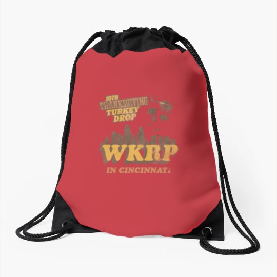 Discover Vintage WKRP in Cincinnati Drawstring Bags, 1978 Thanksgiving Turkey Drop Thanksgiving Drawstring Bags