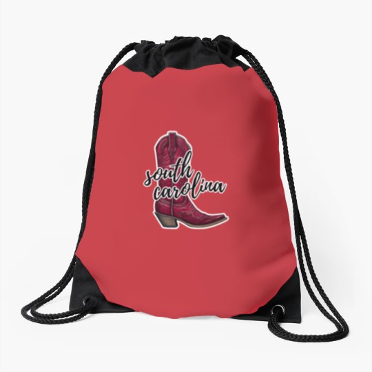 Discover University of South Carolina cowboy boot 1 Drawstring Bags