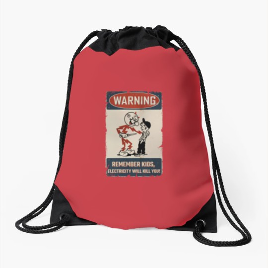 Discover vintage Electricity Will Kill You Kids Drawstring Bags
