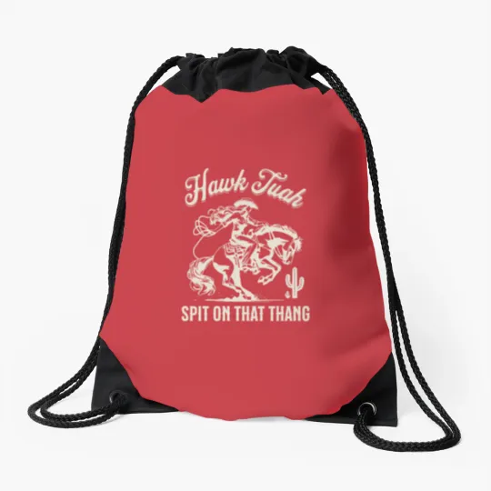 Discover Hawk Tuah Drawstring Bags - Funny Western Design