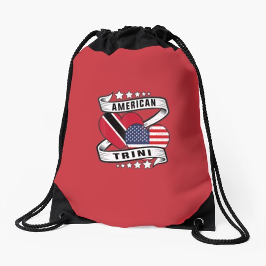 Discover trinidad american flag trini half trinidad and half american Drawstring Bags