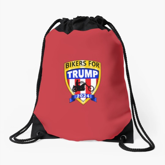 Discover Bikers for Trump 2024 American Drawstring Bags
