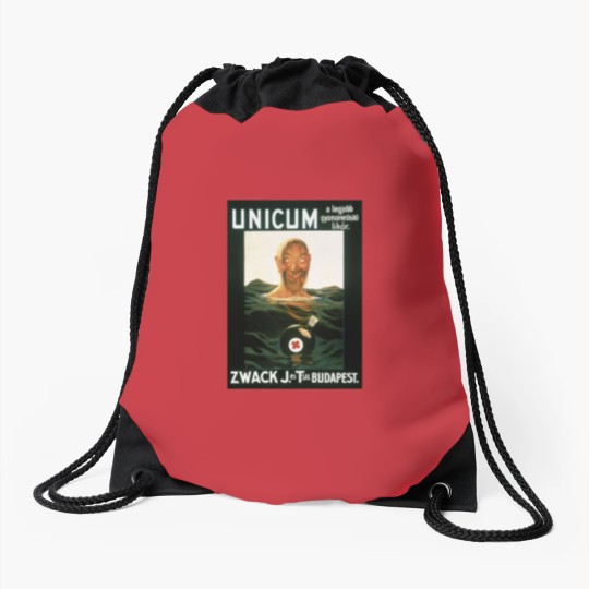 Discover Zwack Unicum drowning man Drawstring Bags