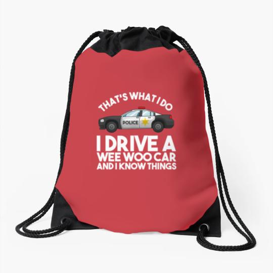 Discover Funny Police Officer Gift For Cop Law Enforcement Men Women Drawstring Bags