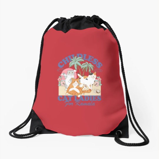 Discover Childless Cat Ladies For Kamala Drawstring Bags, Childless Cat Lady Drawstring Bags