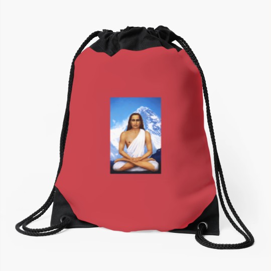 Discover Mahavatar Babaji In Lotus Posture In Himalayas 904 Drawstring Bags