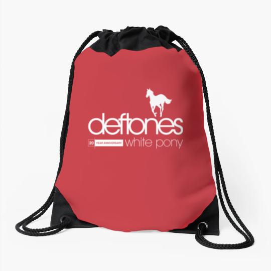 Discover Deftone White Pony 20th Anniversary Drawstring Bags