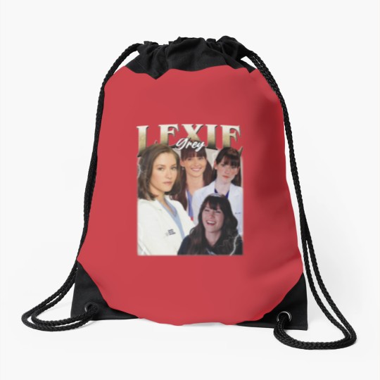 Discover Lexie Grey Vintage Drawstring Bags, Gift For Woman and Man Unisex Drawstring Bags