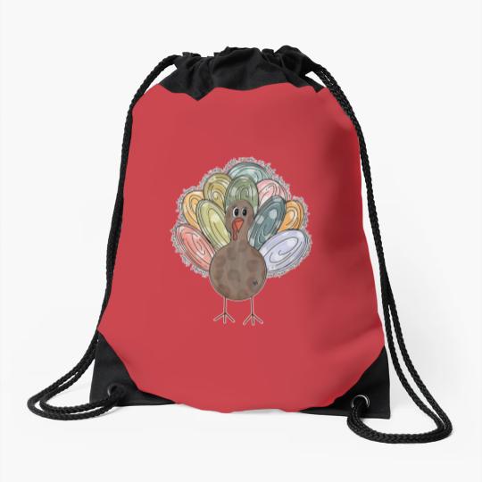 Discover Cute Turkey Fall Thanksgiving Drawstring Bags, Thanksgiving Family