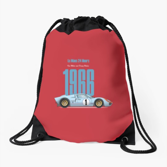Discover GT40 Ken Miles 1966 Drawstring Bags