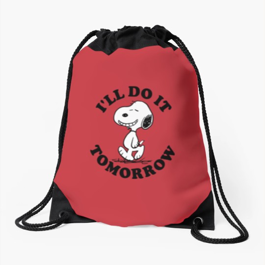 Discover Snoopy I'll Do It Tomorrow Drawstring Bags