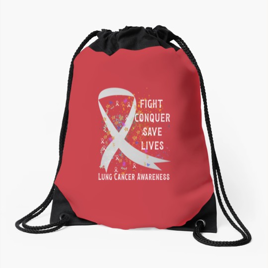 Discover Lung Cancer - Lung Cancer Awareness - Drawstring Bags