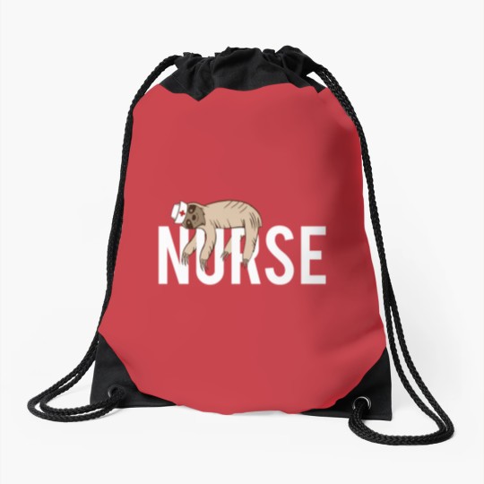 Discover Nurse Sloth Sloth Animal Lovers Nursing Gift Drawstring Bags