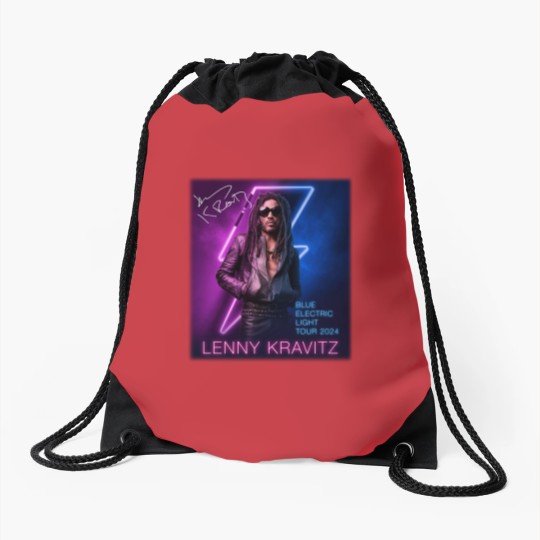 Discover Lenny Kravitz Electric Blue Light Tour 2024 Signature Unisex Drawstring Bags All Size