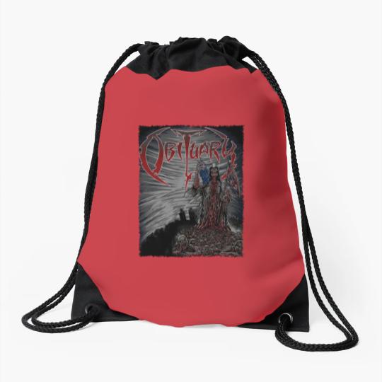 Discover Obituary Drawstring Bags