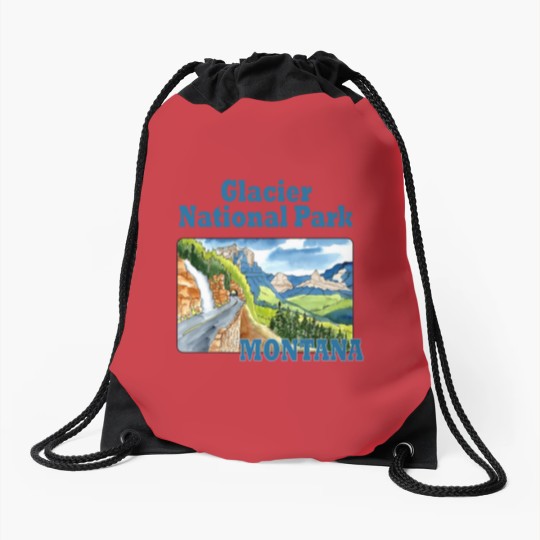 Discover Glacier National Park, Montana - Glacier National Park - Drawstring Bags