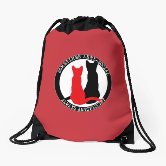 Discover Antifa Cats Drawstring Bags