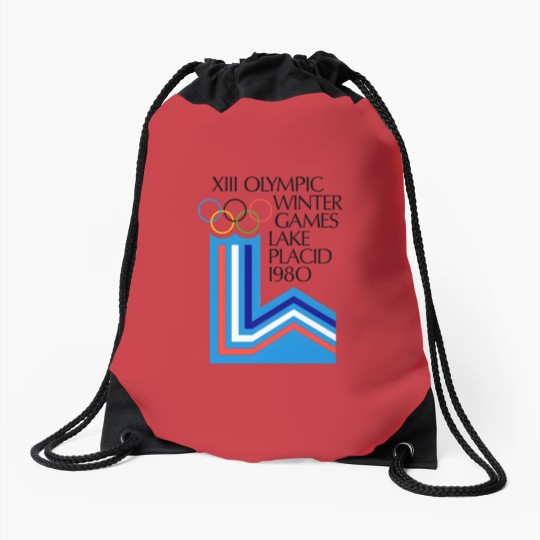 Discover Lake Placid 1980 Winter Olympics Men's Grey Drawstring Bags Size S-5XL