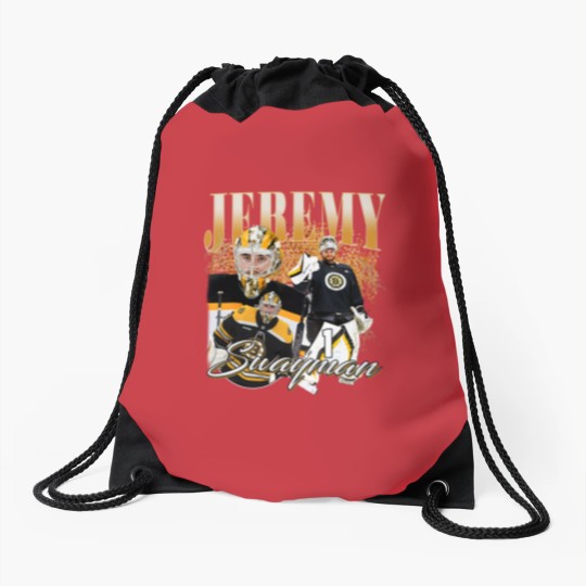 Discover Jeremy Swayman Drawstring Bags Ice Hockey American Professional Hockey Championship Sport Merch Vintage Drawstring Bags