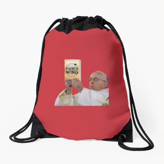 Discover Fourth Wing Pope Meme Drawstring Bags