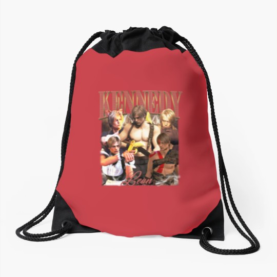 Discover Leon Kennedy Funny Vintage Drawstring Bags, Leon Kennedy Meme Resident Evil 4 6 Vintage Drawstring Bags