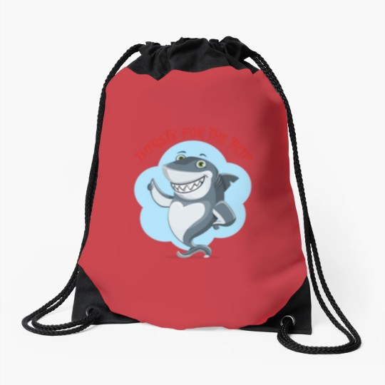 Discover Hungry shark Drawstring Bags