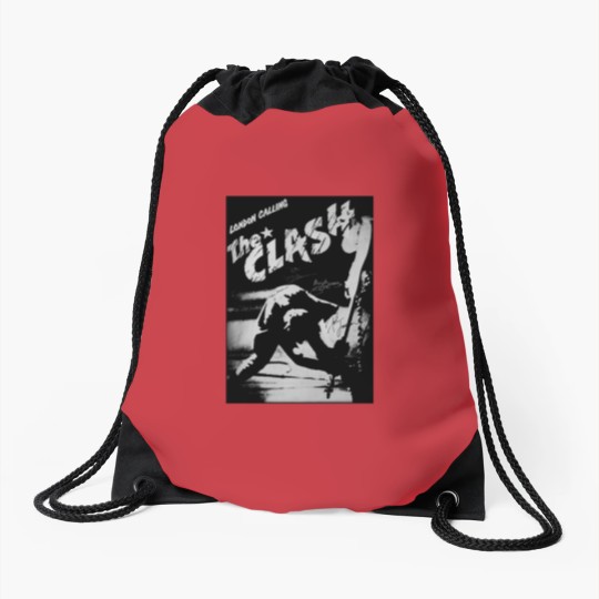 Discover The Clash Drawstring Bags, London Calling Clash Vintage Unisex Drawstring Bags