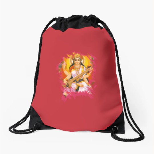 Discover Saraswati Hindu Goddess Drawstring Bags