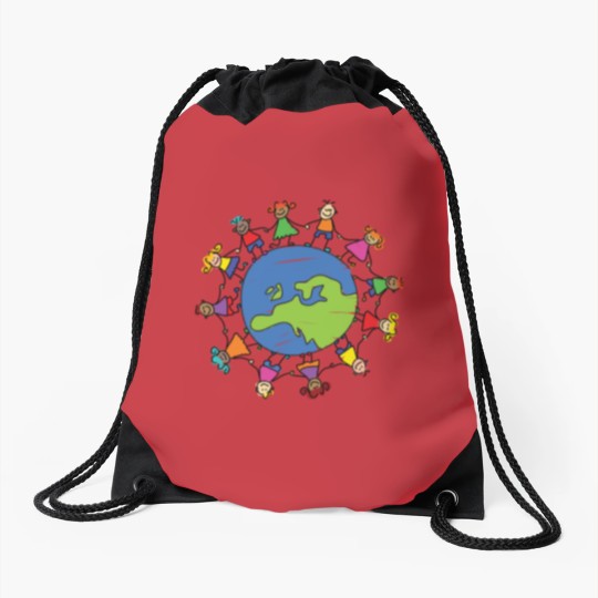 Discover Protect The Environment Earth Day With Children Drawstring Bags