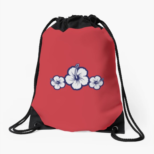 Discover Hawaiian Hibiscus Flowers - Surf & Sun Drawstring Bags