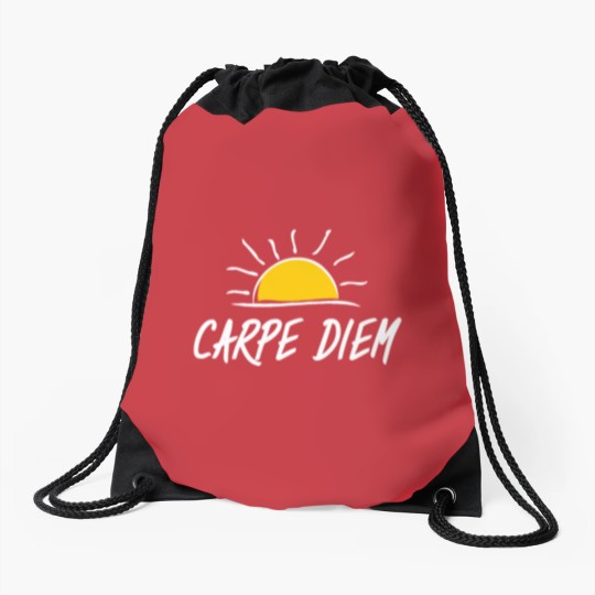 Discover carpe diem is latin and means: seize the day Drawstring Bags