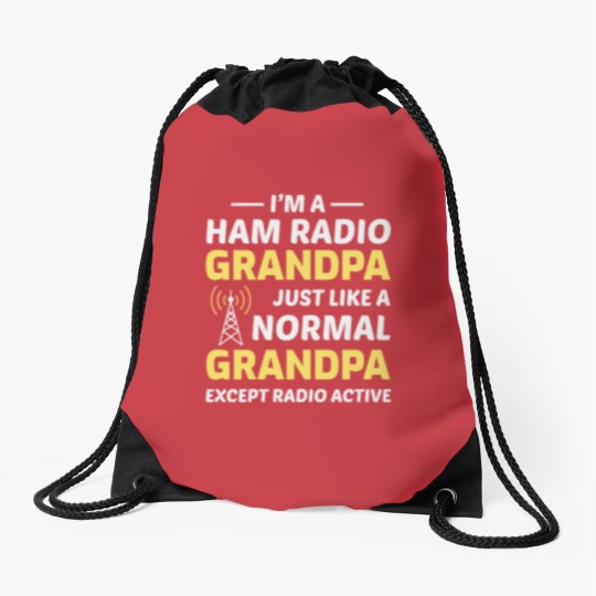 Discover Amateur Ham Radio Grandpa Fathers day Gift Drawstring Bags