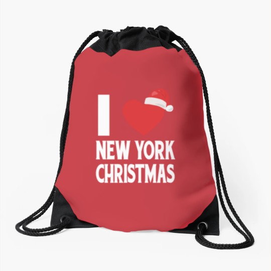 Discover Christmastime is here in New York City Drawstring Bags