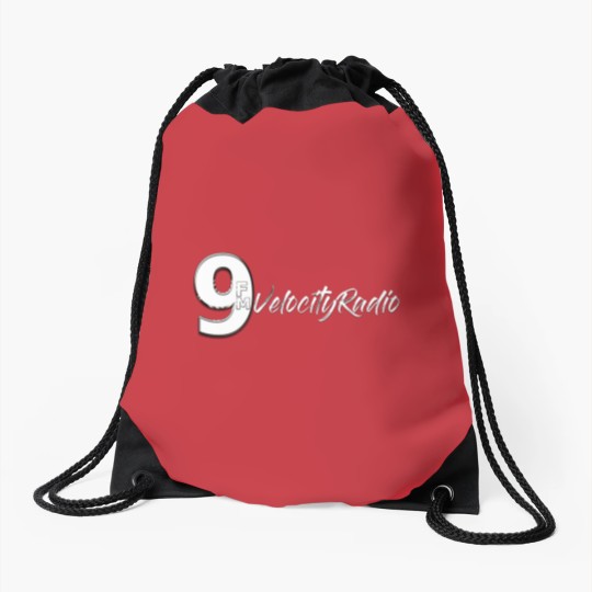 Discover White 9FM Radio Drawstring Bags