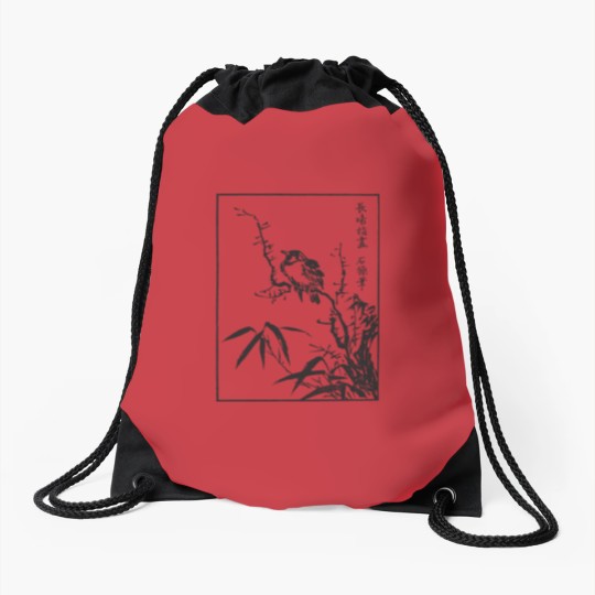 Discover Japanese Bird Art Drawstring Bags