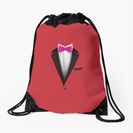 Discover Tuxedo  with Pink Bowtie For Weddings T- Drawstring Bags