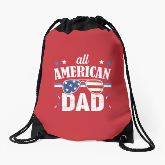 Discover Mens All American Dad 4Th Of July Father's Day Sun Drawstring Bags