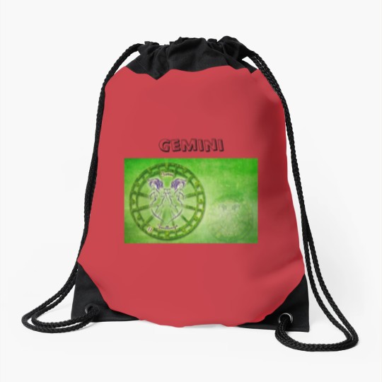 Discover Gemini Zodiac Astrology design Drawstring Bags