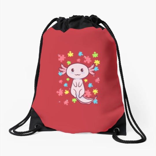 Discover Axolotl Autism Awareness Puzz;E Water Drawstring Bags