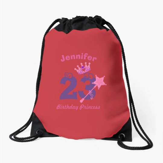 Discover Birthday Girl Custom Name Age Drawstring Bags