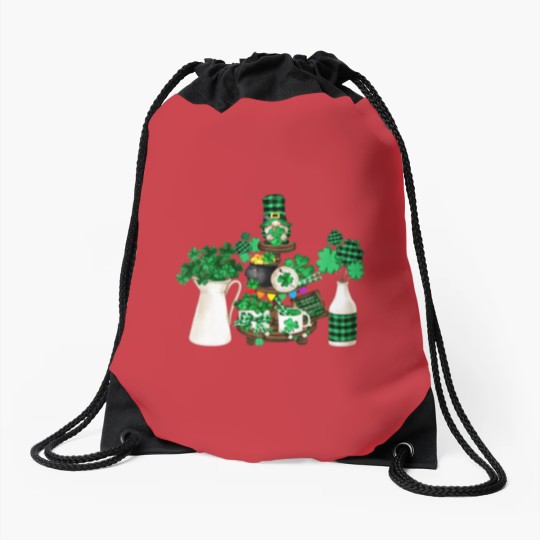 Discover Cute Green Shamrock Decor With Happy St Patricks D Drawstring Bags