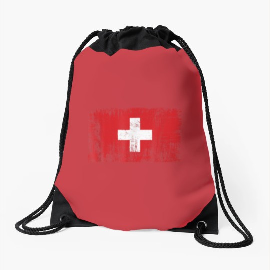 Discover Switzerland Swiss Flag Gift Football-Fan Sports Ad Drawstring Bags