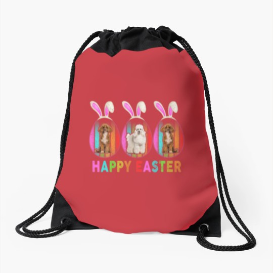 Discover Happy Easter Cute Bunny POODLE Dog Lover Drawstring Bags